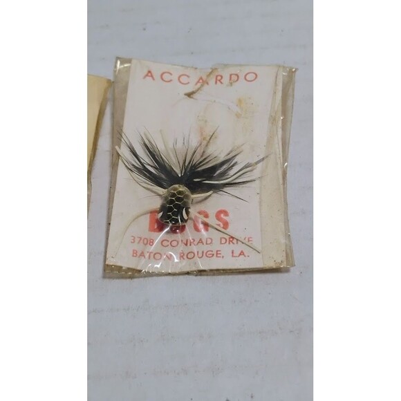 VINTAGE ACCARDO BUGS 4 CT FLY FISHING LURE POPPER LOT NOS NEW OLD STOCK - Picture 4 of 5